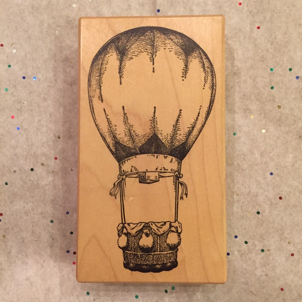Hot Air Balloon Large Stamp NEVER BEEN USED!